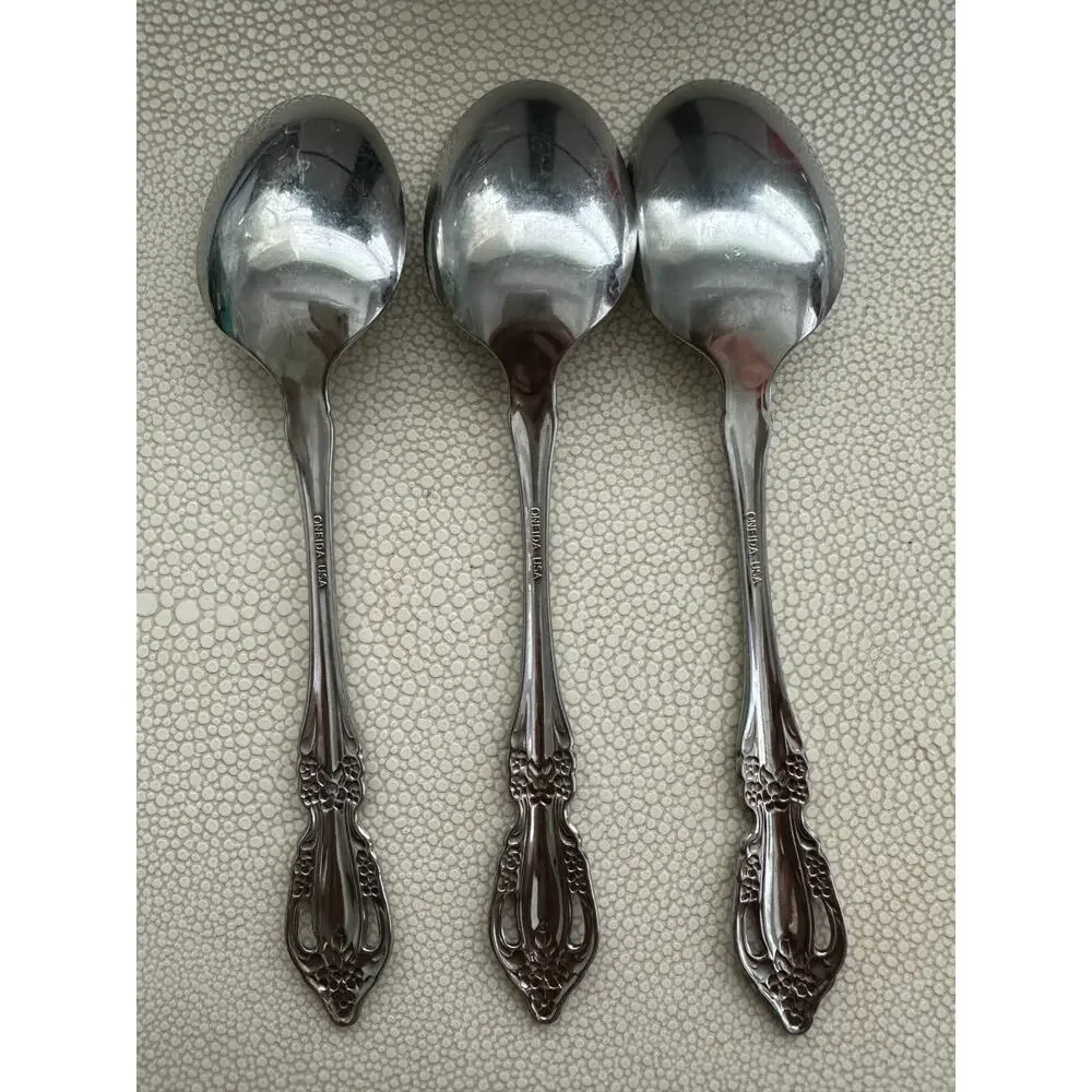 Set of 3 ONEIDA RAPHAEL Place Oval Soup Spoons 6 7/8